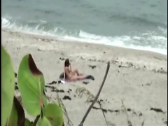 Teen girl spied on while shes on beach and goes to guys room