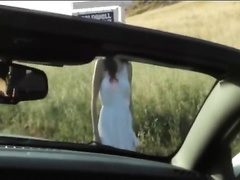 American lesbians eat on the car