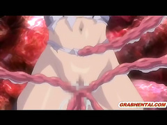 Pregnant hentai coed brutally monster tentacles fucked