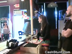 Amateur Girl Flashing Big Titties In A Bar For Cash