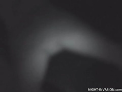Night vision of cock in sleeping girls mouth